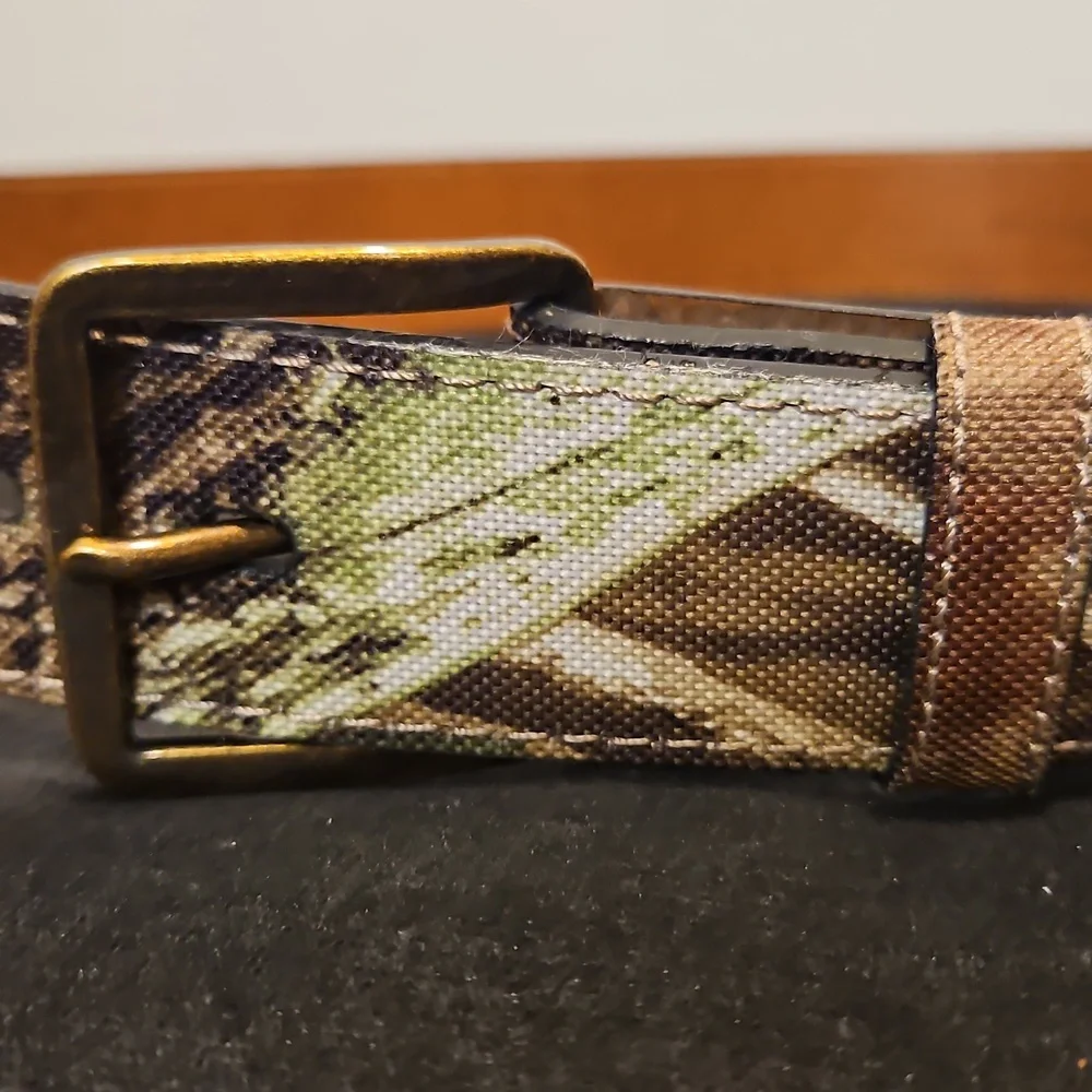 Men's Camouflage On Bonded Leather Belt Sz. 34 - Picture 2 of 4